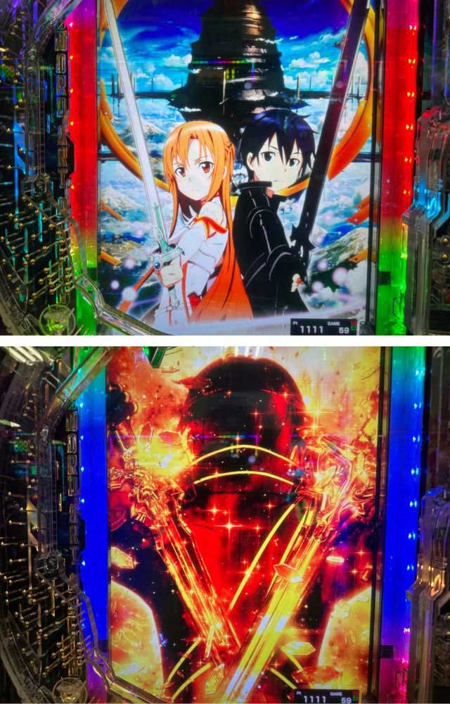 スマパチSAO キリト出撃発展演出二刀流