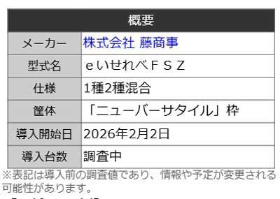 eいせれべ　機種概要