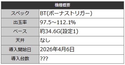 LBトリクラセブン　機種概要