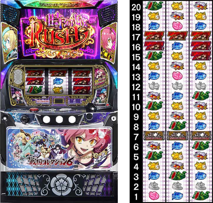 パチスロ 戦国コレクション6 筐体画像