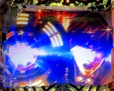 リーチ後カットイン予告の液晶画面