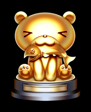 くまトロフィー 金