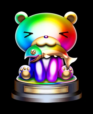 くまトロフィー 虹