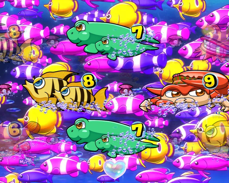 ぶるぶるチェンジで泡が魚群に変化