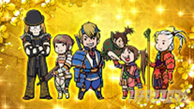 パチスロ 新鬼武者3終了画面 デフォルメキャラ集合